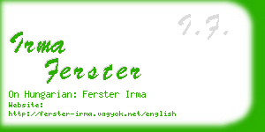 irma ferster business card